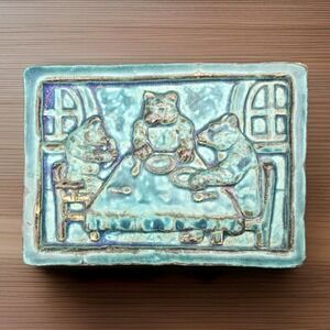 Pewabic Pottery‎ Tile 1992 Goldilocks & Three Bears Tile 8.25x6 Vintage